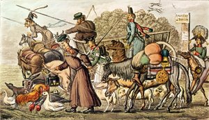 Deel van de geallieerden die Parijs binnentrekken, 1814. Het Russische contingent, Kozakken en plundering door English School